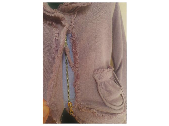 Allude Strickjacke aus Kaschmir und Baumwolle Lila - Ansicht 6
