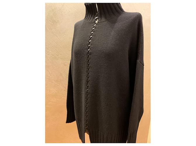 Pier Antonio Gaspari Großer Pullover aus schwarzer Wolle - Ansicht 10
