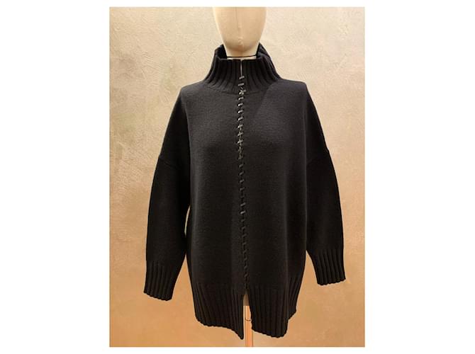 Pier Antonio Gaspari Großer Pullover aus schwarzer Wolle - Ansicht 5
