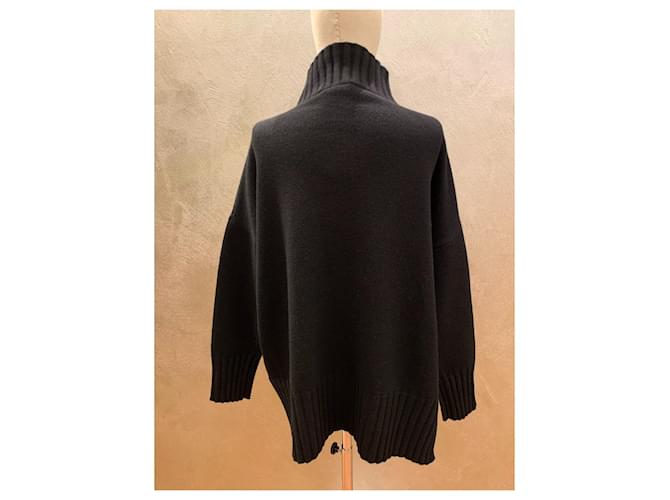 Pier Antonio Gaspari Großer Pullover aus schwarzer Wolle - Ansicht 6