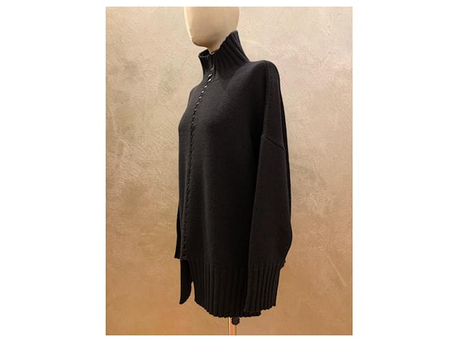 Pier Antonio Gaspari Großer Pullover aus schwarzer Wolle - Ansicht 7