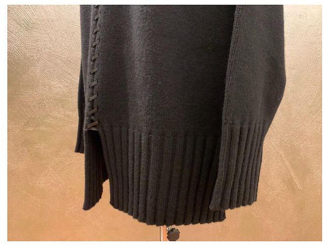 Pier Antonio Gaspari Großer Pullover aus schwarzer Wolle - Ansicht 8