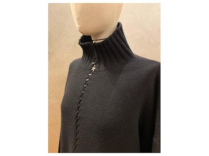Pier Antonio Gaspari Großer Pullover aus schwarzer Wolle - Ansicht 9