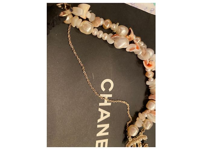 Cerchietto Chanel di perle nero collana - vista 3