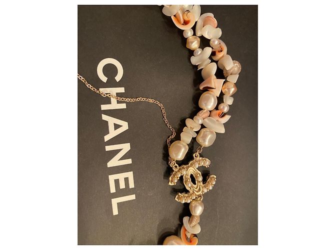 Cerchietto Chanel di perle nero collana - vista 5