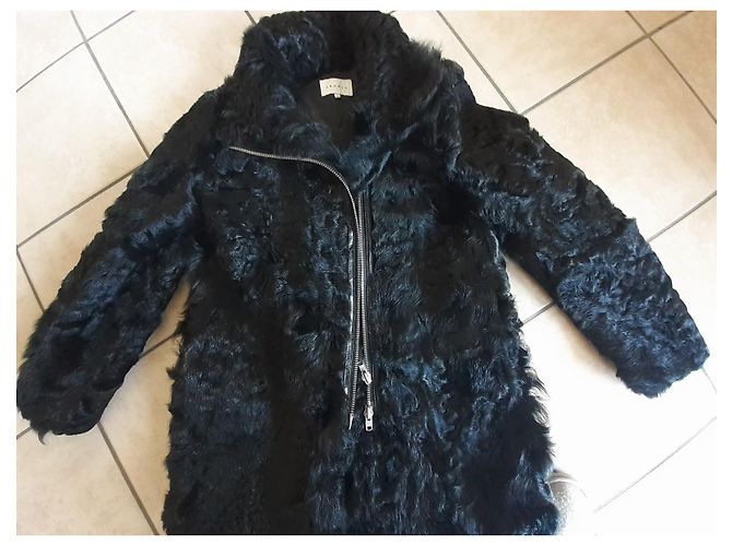 Sandro Mongolia Pelzjacke aus Lammleder schwarz - Ansicht 2