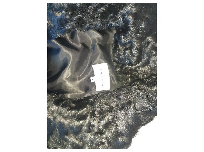 Sandro Mongolia Pelzjacke aus Lammleder schwarz - Ansicht 4