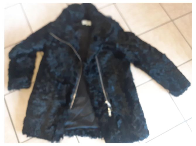 Sandro Mongolia Pelzjacke aus Lammleder schwarz - Ansicht 5