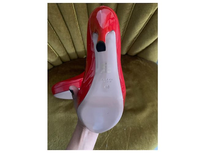 Décolleté Gucci in pelle rossa 6cm Rosso - vista 2