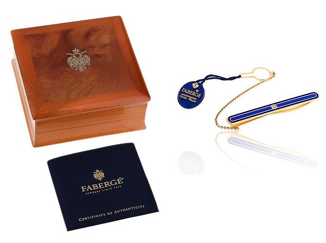 Faberge Fermacravatta Fabergé smaltato oro - vista 3