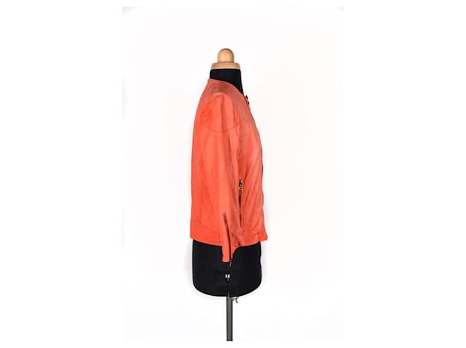 Drome Helle Lederjacke Orange - Ansicht 2