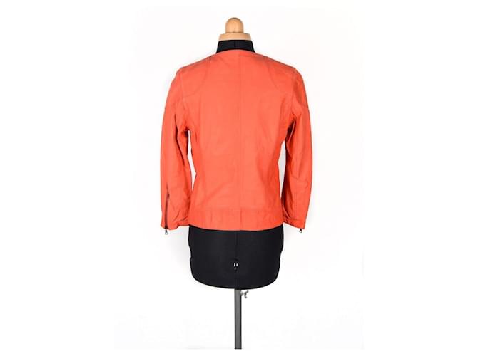 Drome Helle Lederjacke Orange - Ansicht 3