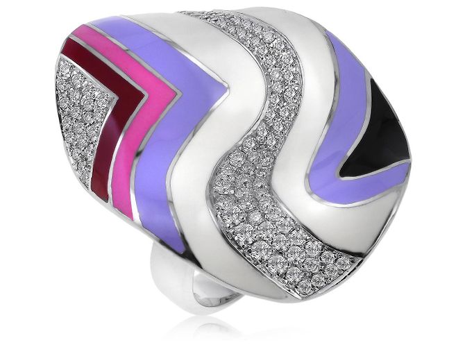 Anello smaltato vintage Roberto Coin Multicolore - vista 2
