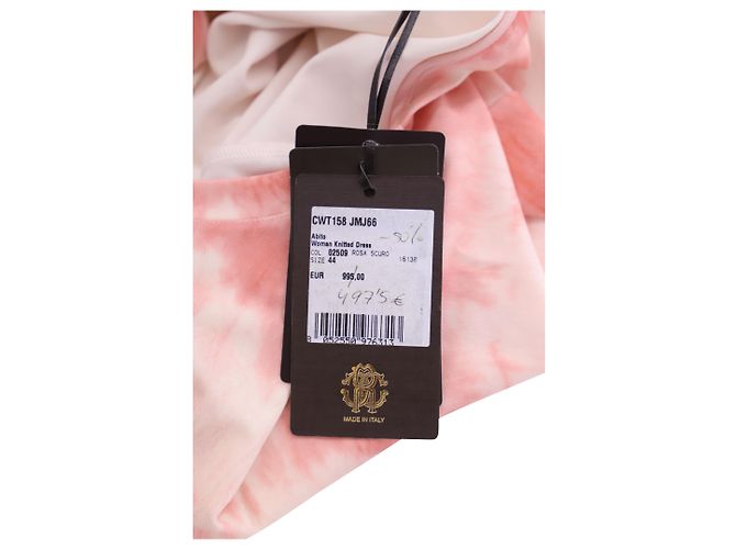 Vestido de punto tie-dye con hebilla de Roberto Cavalli en viscosa rosa - vista 4