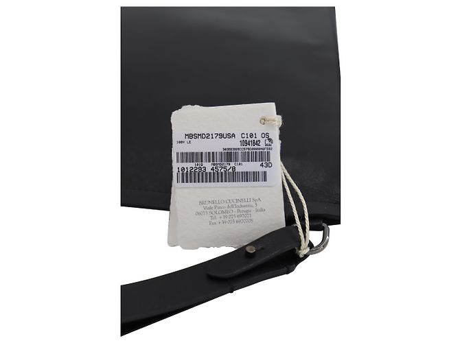Pochette Brunello Cucinelli Logo Stamp in Pelle Nera - vista 7