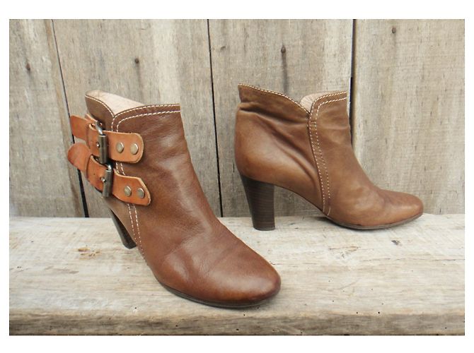 Botines Chloé de cuero marrón claro 36 - vista 3