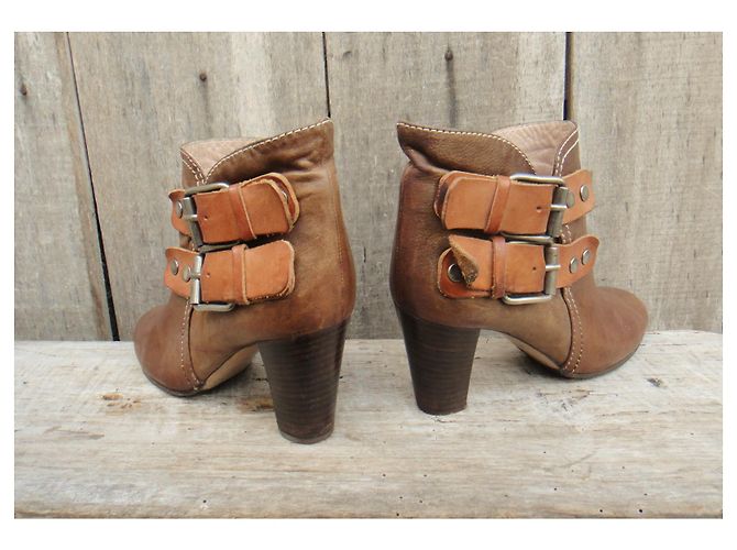 Botines Chloé de cuero marrón claro 36 - vista 4