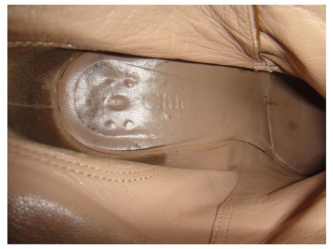 Botines Chloé de cuero marrón claro 36 - vista 6