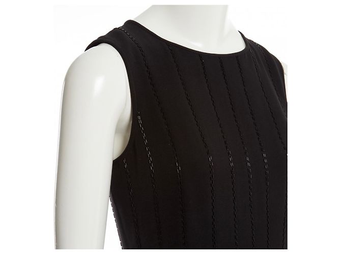 Vestido de cóctel negro Diane Von Furstenberg de algodón con perlas - vista 11