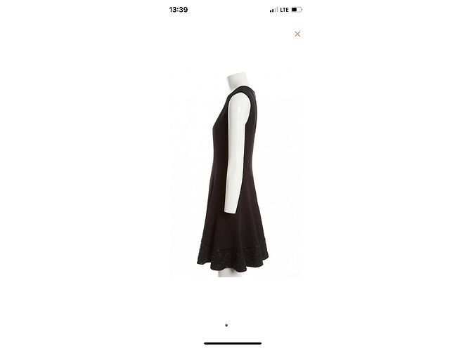 Vestido de cóctel negro Diane Von Furstenberg de algodón con perlas - vista 2