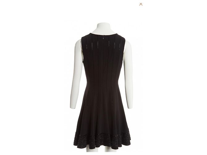 Vestido de cóctel negro Diane Von Furstenberg de algodón con perlas - vista 3