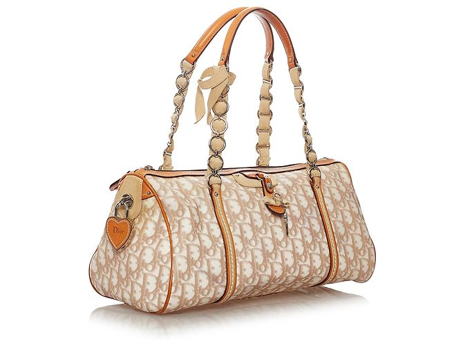 Borsa a mano Dior Oblique Romantique in tela marrone Dior - vista 2