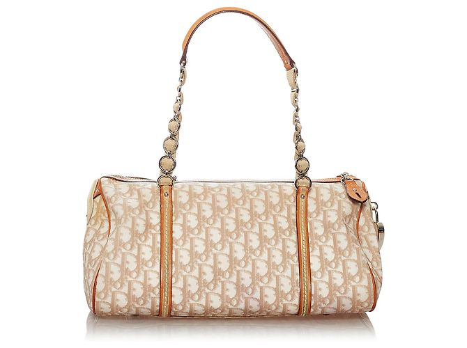 Borsa a mano Dior Oblique Romantique in tela marrone Dior - vista 3