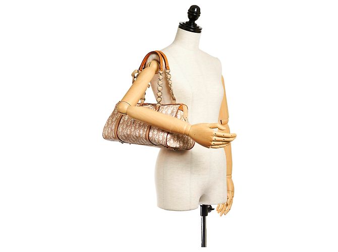Borsa a mano Dior Oblique Romantique in tela marrone Dior - vista 9