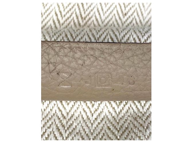 Borsa Hermès Victoria in pelle gris tourterelle PHW Grigio - vista 11