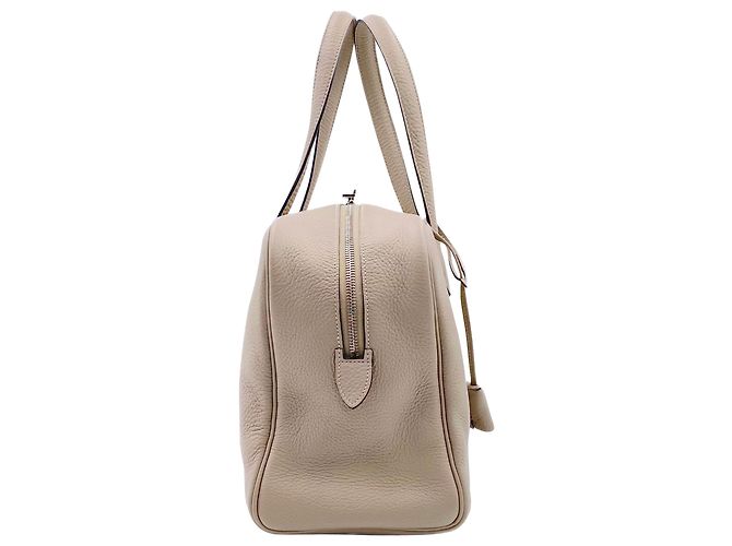 Borsa Hermès Victoria in pelle gris tourterelle PHW Grigio - vista 4