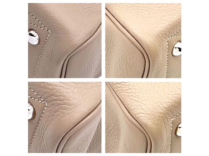 Borsa Hermès Victoria in pelle gris tourterelle PHW Grigio - vista 5