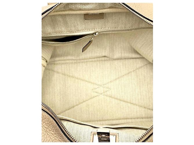 Borsa Hermès Victoria in pelle gris tourterelle PHW Grigio - vista 9