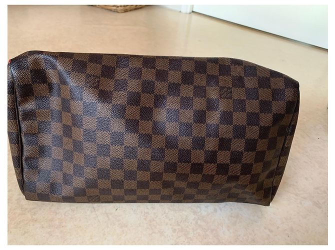 Louis Vuitton Speedy 35 Pelle Marrone Scuro - vista 4