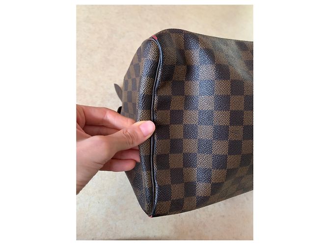 Louis Vuitton Speedy 35 Pelle Marrone Scuro - vista 5