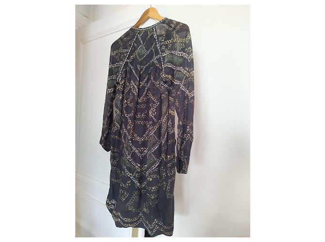 Camicetta in seta Isabel Marant Etoile Khaki Cachi - vista 2
