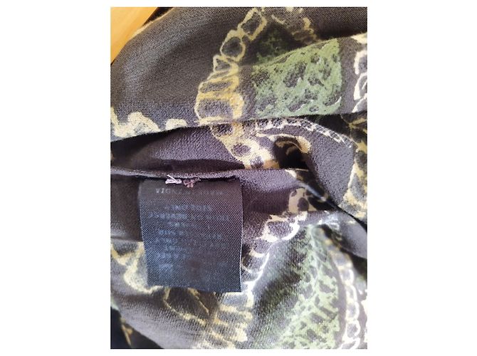 Camicetta in seta Isabel Marant Etoile Khaki Cachi - vista 4