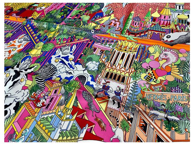 Hermès HERMES scarf ''Animapolis'' Multiple colors - view 4