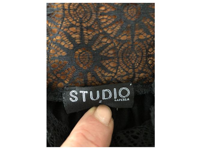 Camisola La Perla Studio Preta de Bambu Preto - vista 2