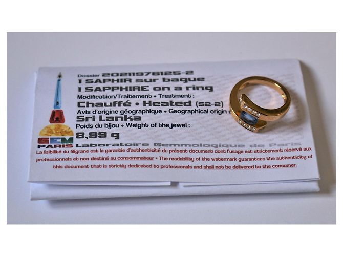 Autre Marque Anello in oro giallo e zaffiro con diamanti D'oro - vista 2