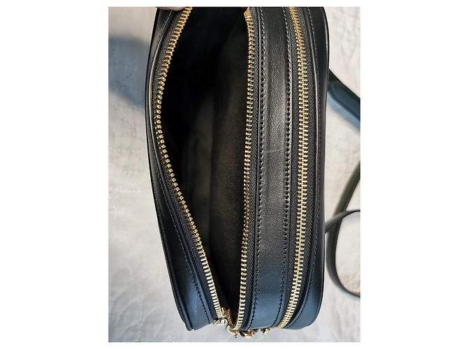 Borsa a tracolla Coach in tela e pelle nera e marrone oro Nero Marrone scuro Gold hardware - vista 5