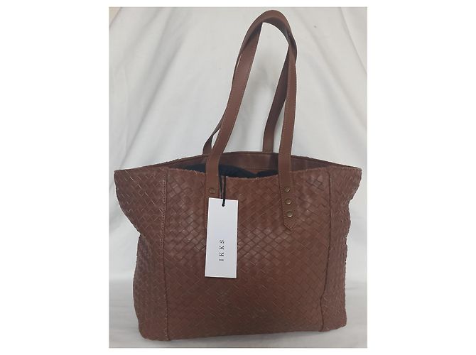 Borsa Tote Ikks in Pelle Intrecciata Marrone - vista 2