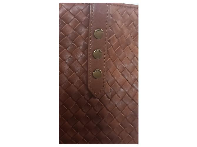 Borsa Tote Ikks in Pelle Intrecciata Marrone - vista 3