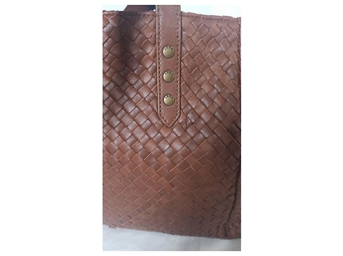 Borsa Tote Ikks in Pelle Intrecciata Marrone - vista 4