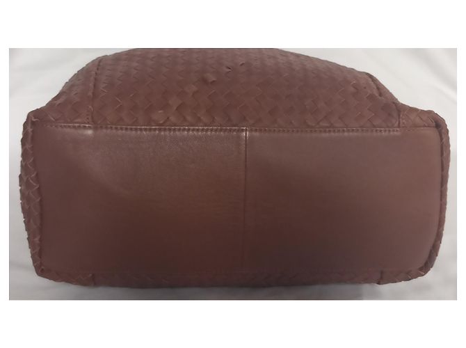 Borsa Tote Ikks in Pelle Intrecciata Marrone - vista 6