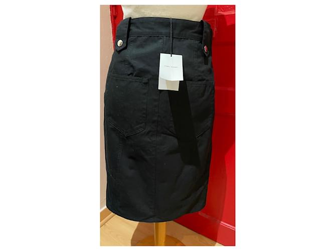 Falda Isabel Marant de algodón negra Negro - vista 2