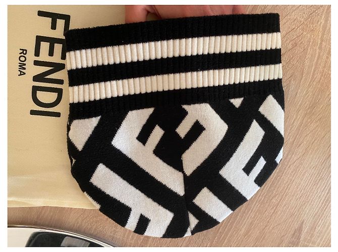 Fendi FF Mütze schwarz weiß Unisex Einheitsgröße - Ansicht 3