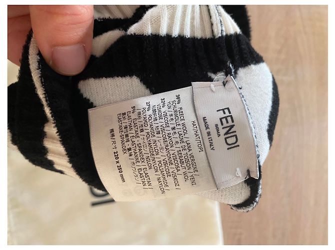 Fendi FF Mütze schwarz weiß Unisex Einheitsgröße - Ansicht 5