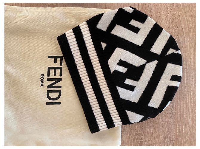 Fendi FF Mütze schwarz weiß Unisex Einheitsgröße - Ansicht 7