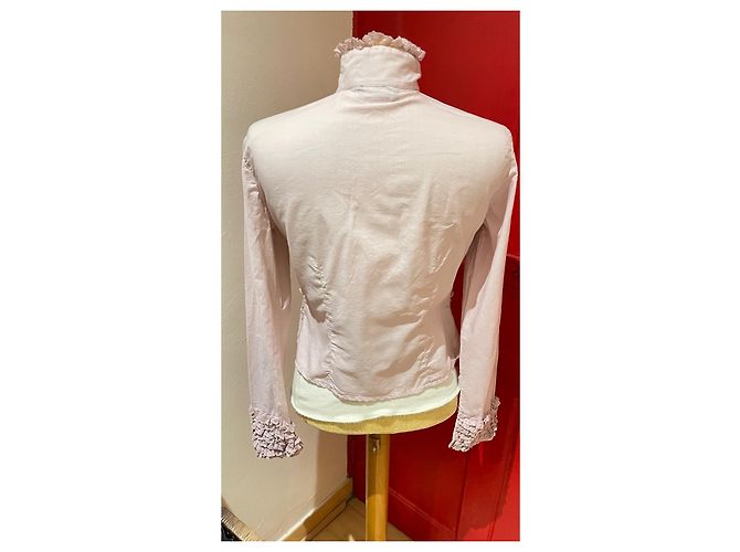 Autre Marque Liverny Bluse Parma Rosa Baumwolle mit Spitze Pink - Ansicht 2
