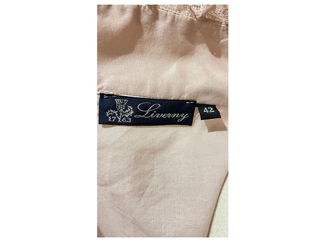Autre Marque Liverny Bluse Parma Rosa Baumwolle mit Spitze Pink - Ansicht 3